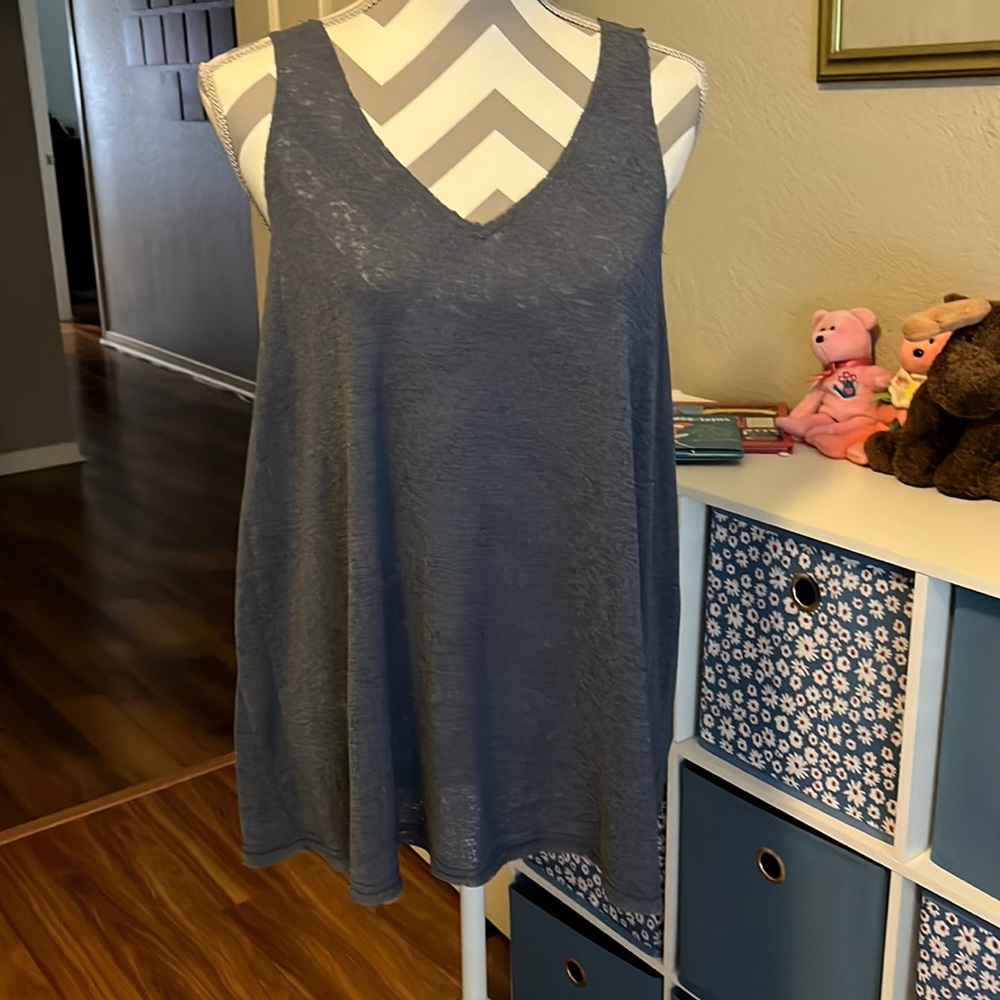 Umgee Gray Sheer Tank sz Large